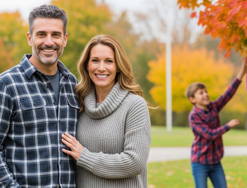 Happy  Family looking at life insurance quotes